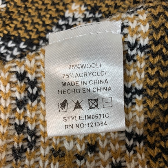 VOCAL USA Boutique Cardigan Sweater Black Gold S/M - Picture 7 of 8